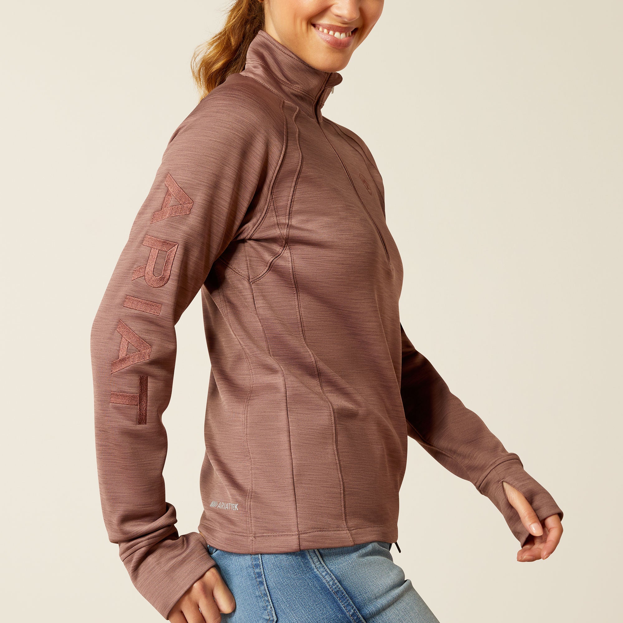 Ariat Wms Tek Team 1/2 Zip Sweatshirt Twilight Mauve