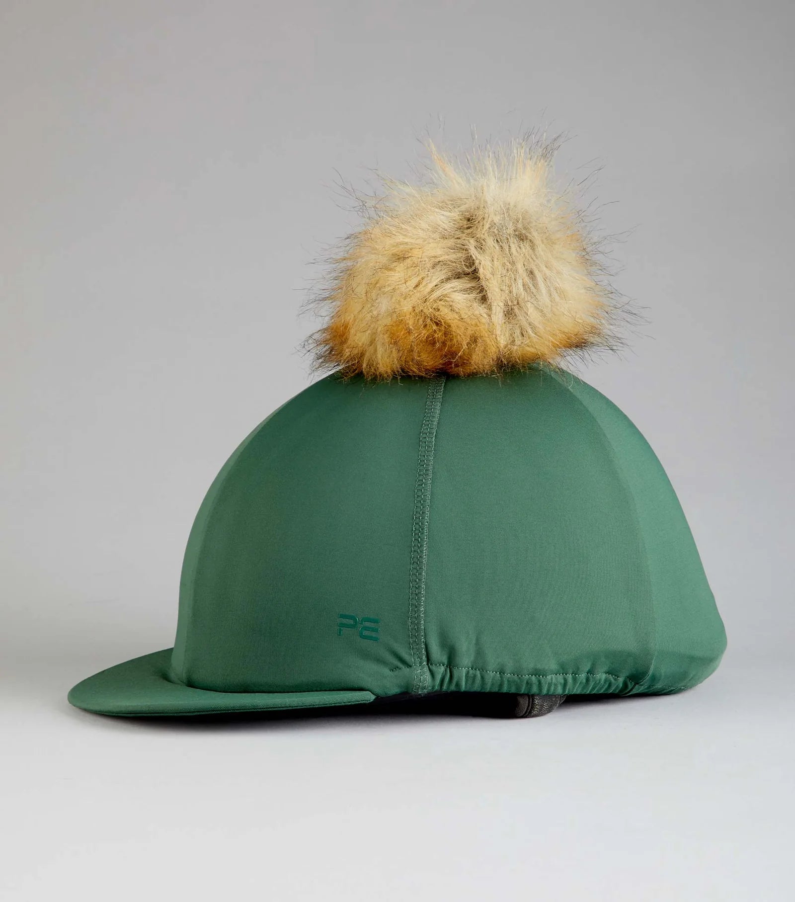 PE Jersey Hat Silk with Faux Fur Pom Pom Wine