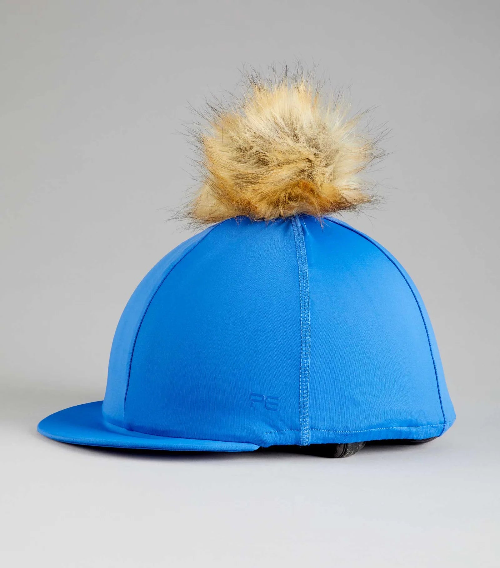 PE Jersey Hat Silk with Faux Fur Pom Pom Wine