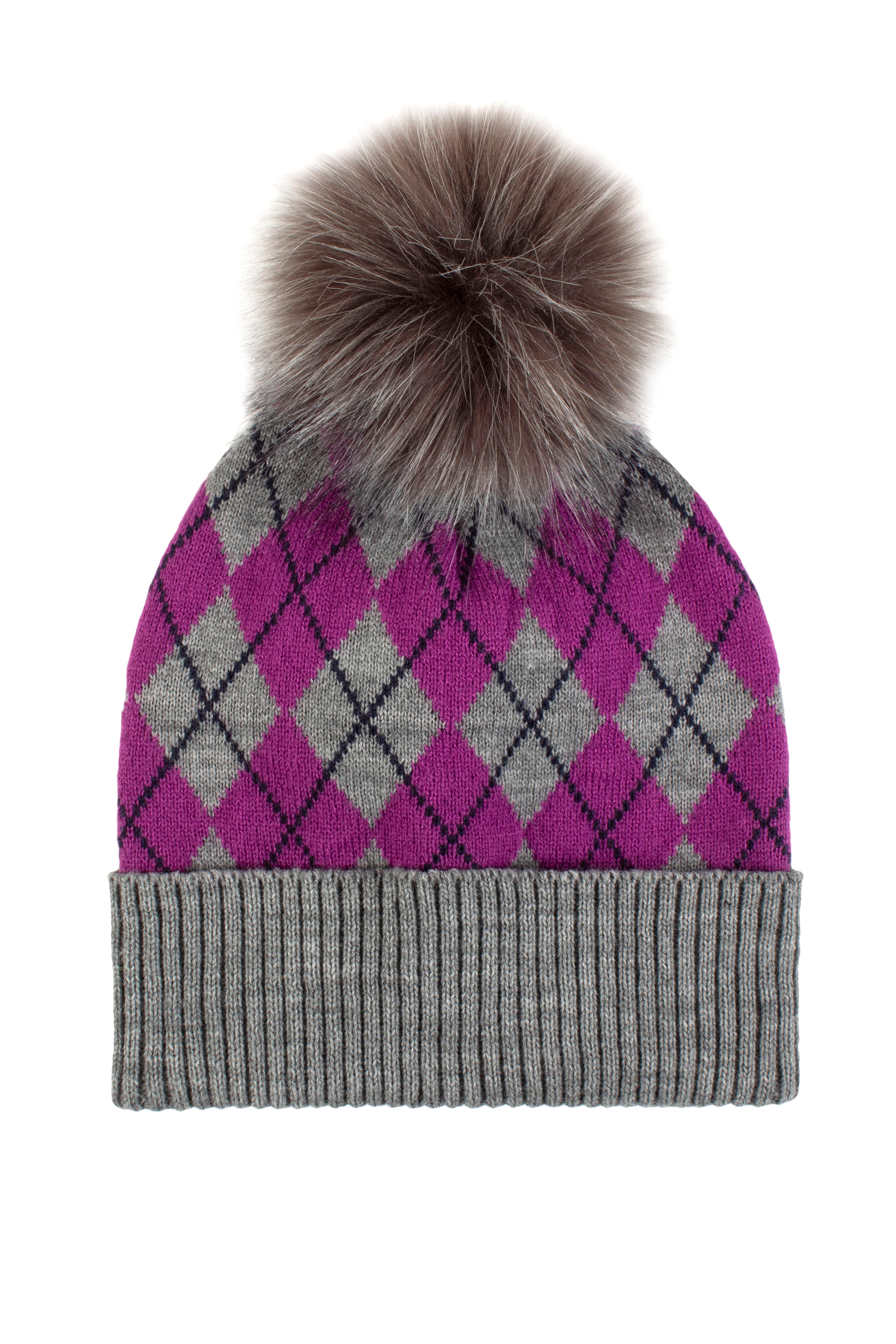 PA Norden Adults Argyle Pom Hat