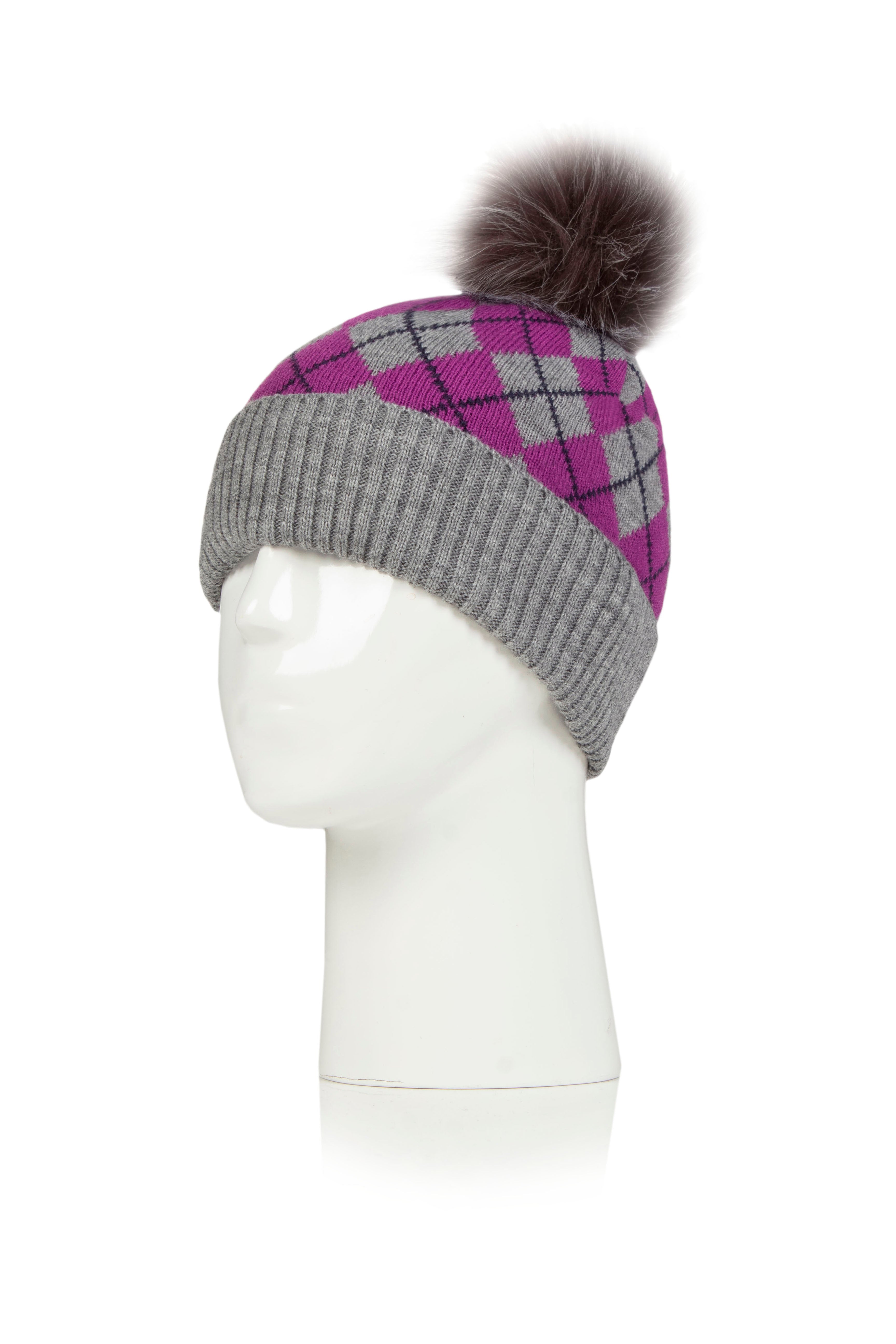 PA Norden Adults Argyle Pom Hat