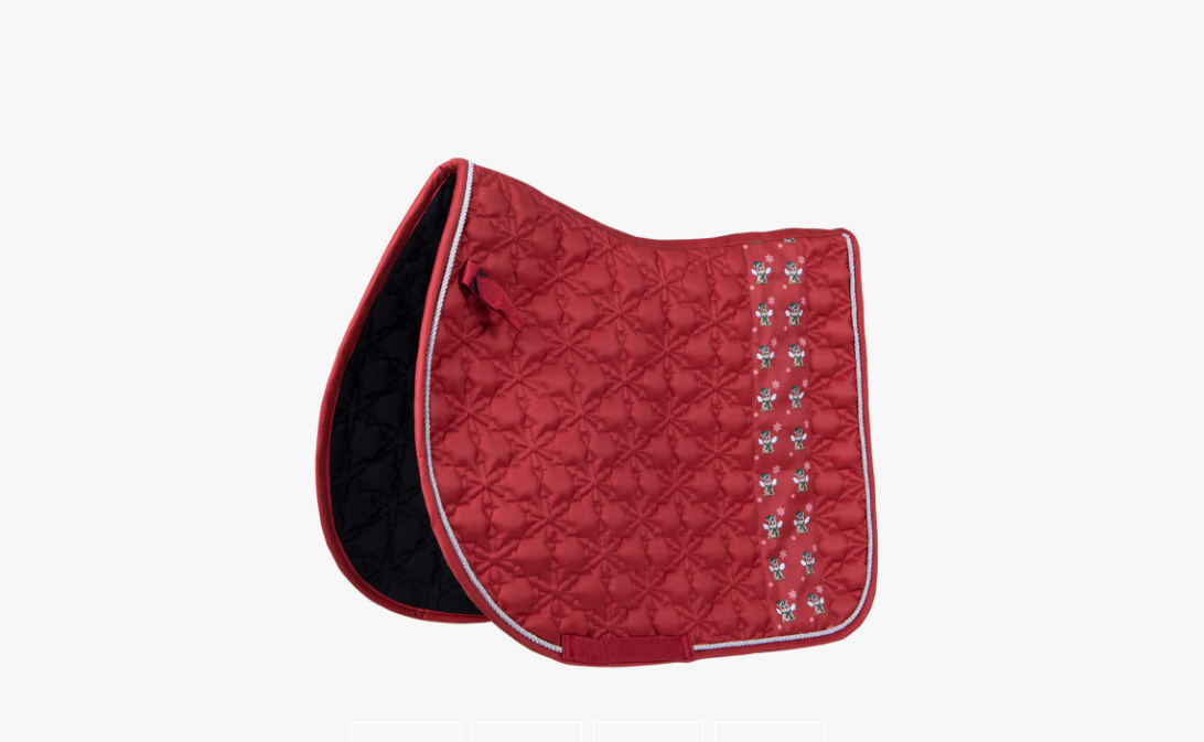 QHP Saddle Pad Merry Christmas Red D Full