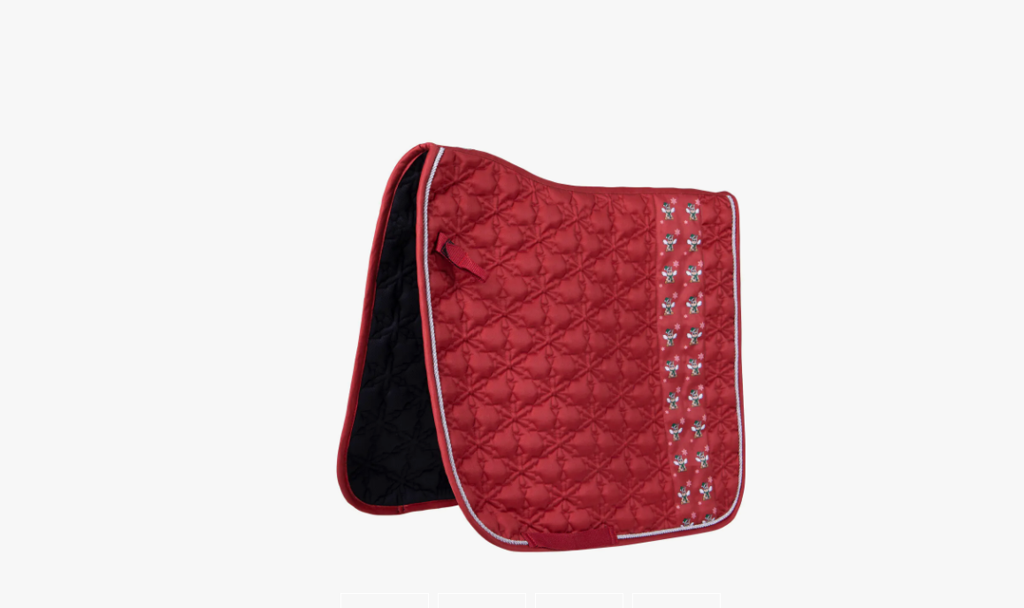 QHP Saddle Pad Merry Christmas Red D Full