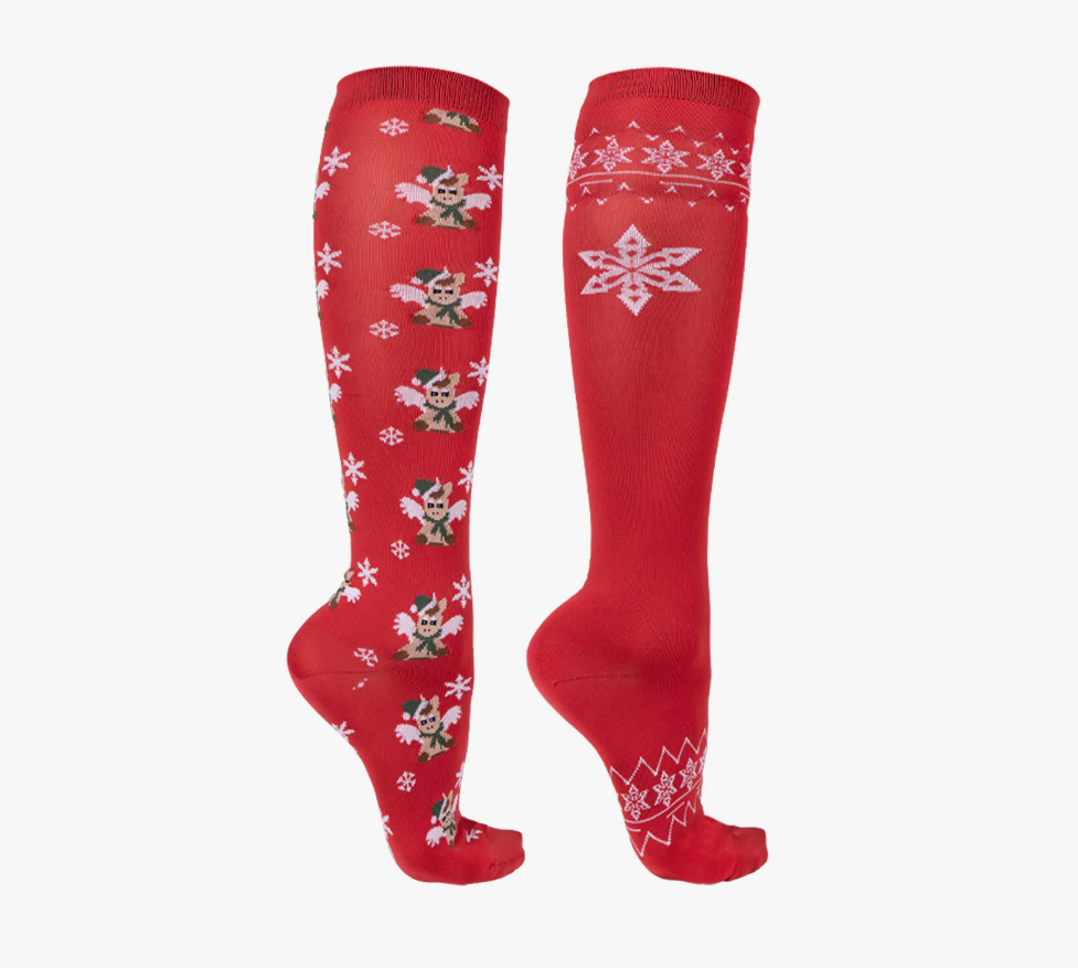 QHP Merry Christmas Knee Socks 2pk Red