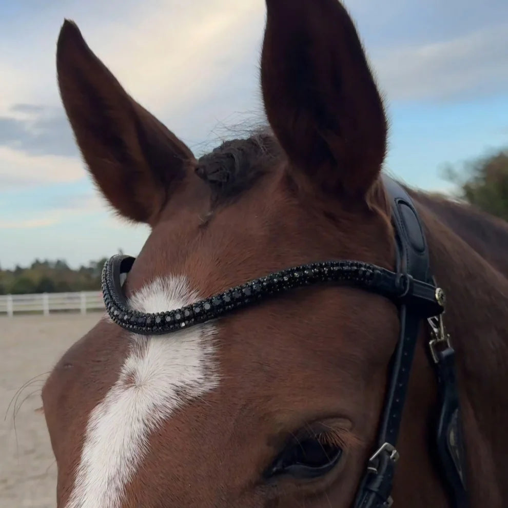 SE Leather Diamante Brow Band