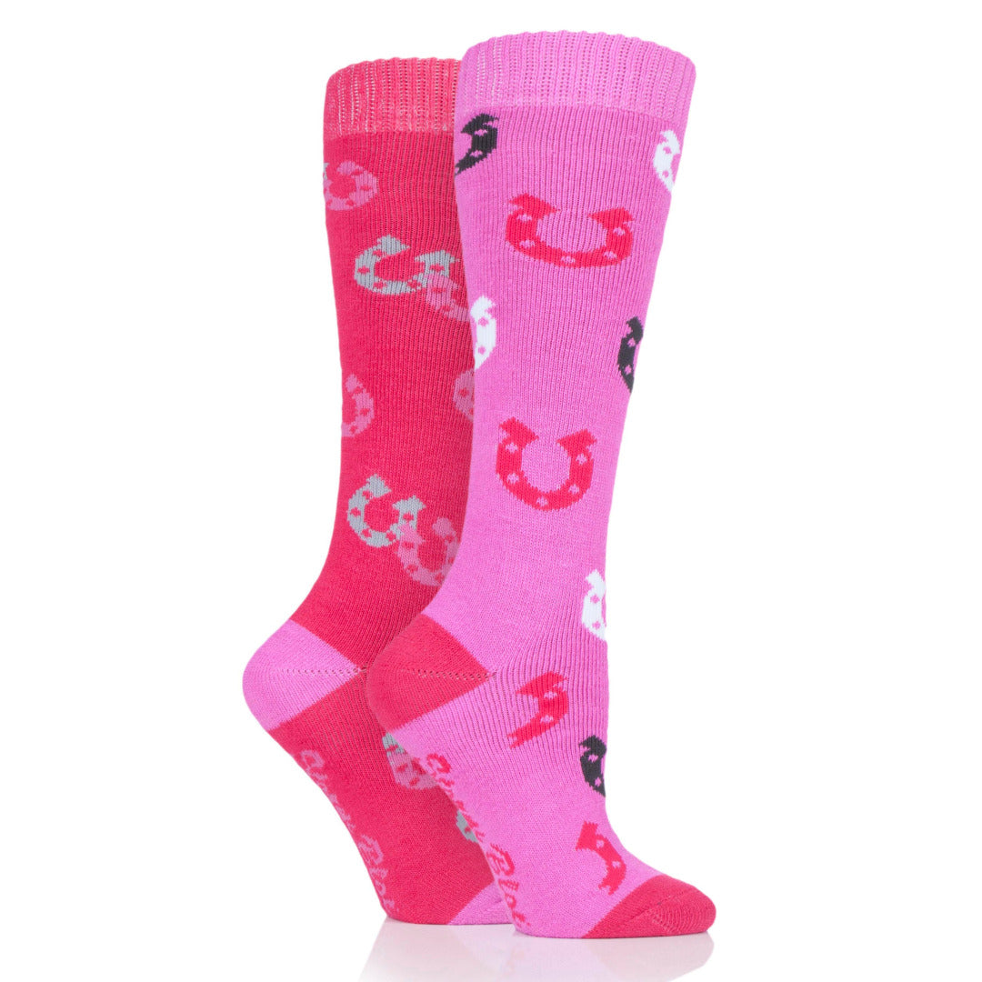 ladies  Redcar Horse Shoe Socks 2pk