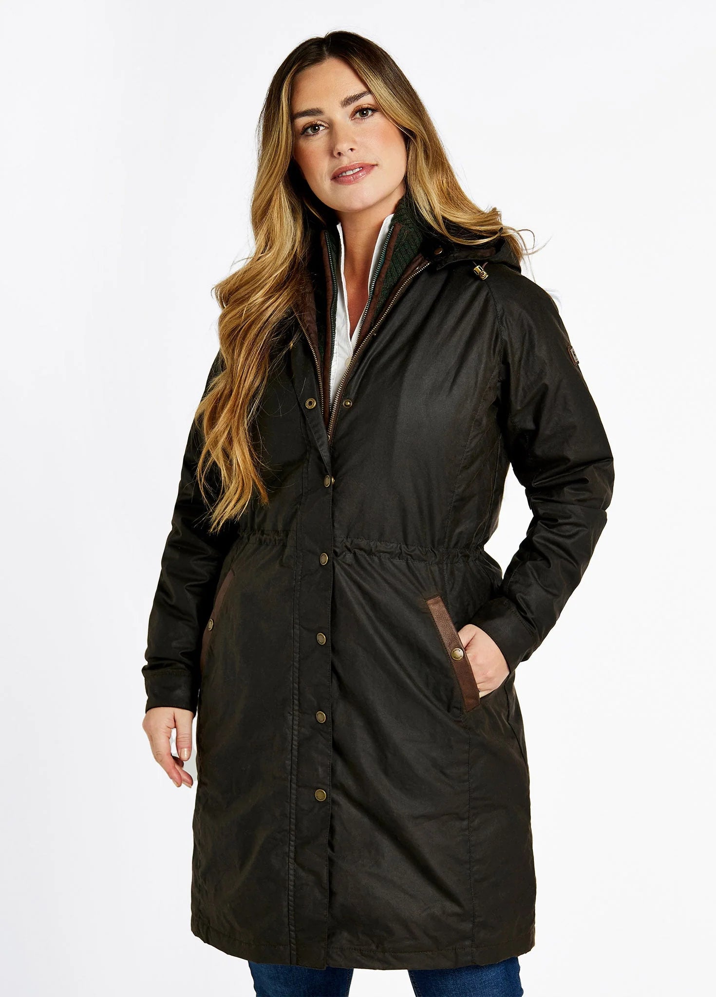 Dubarry Wmn Radford Wax Cotton Coat Verdigris