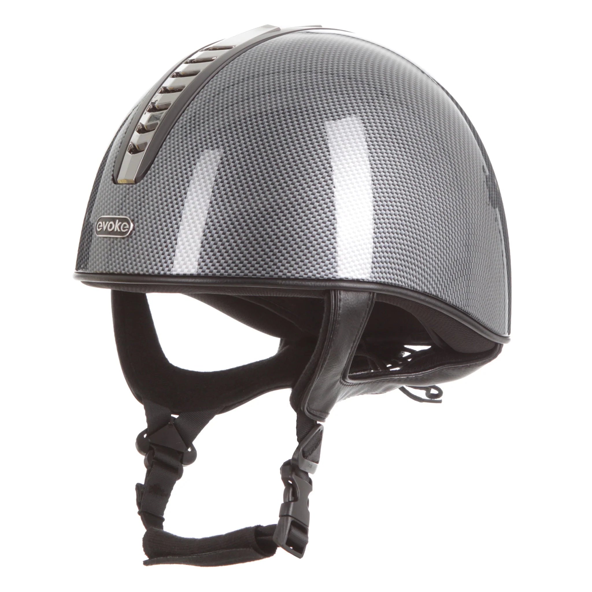 Evoke Orion Jockey Skull High Shine Carbon/Gunmetal/Black