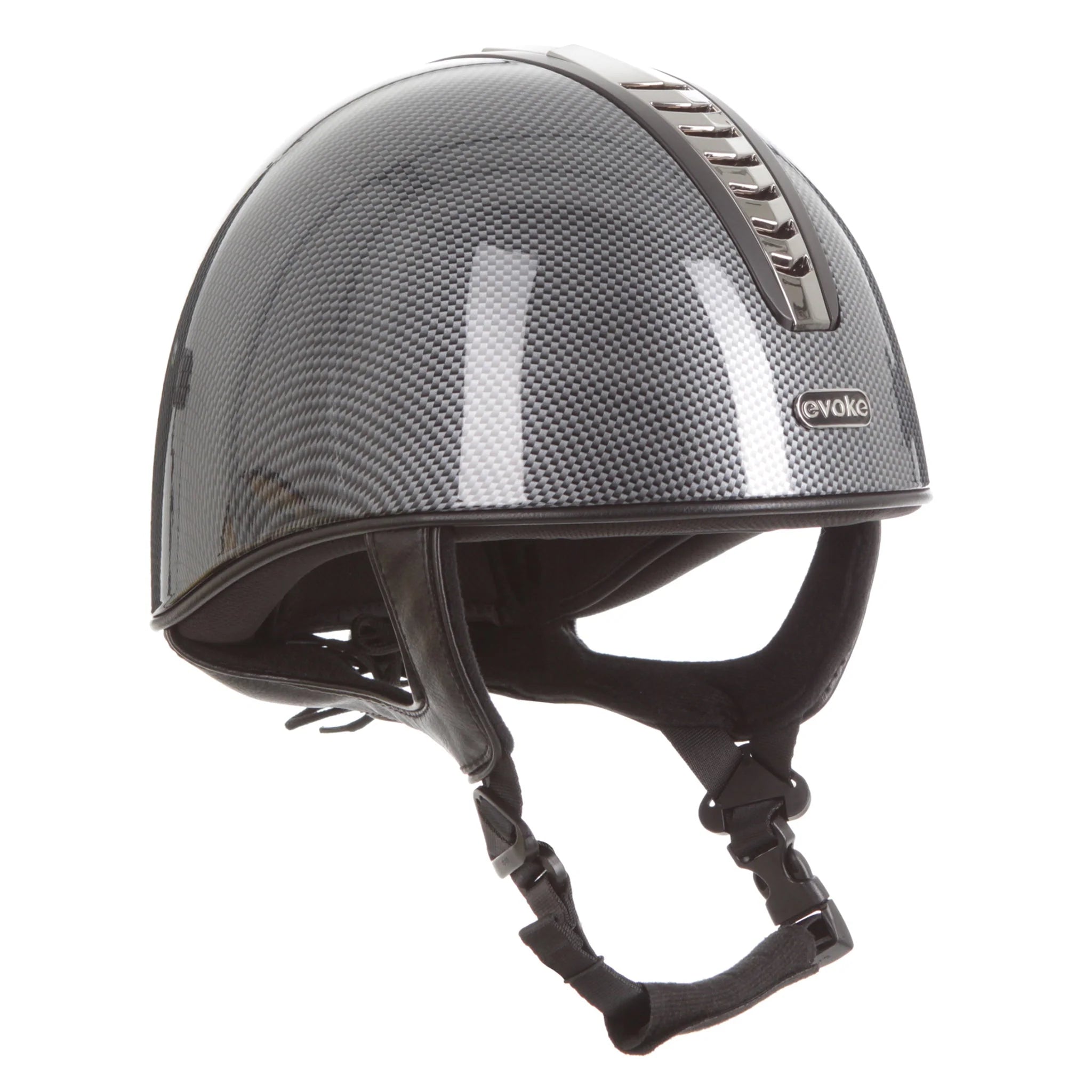 Evoke Orion Jockey Skull High Shine Carbon/Gunmetal/Black